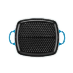 Le Creuset rechthoekige grill 30 cm gietijzer Azure
