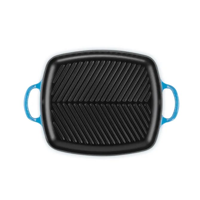 Le Creuset rechthoekige grill 30 cm gietijzer Azure