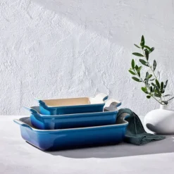 Le Creuset rechthoekige ovenschaal 32 x 24 cm aardewerk Azure