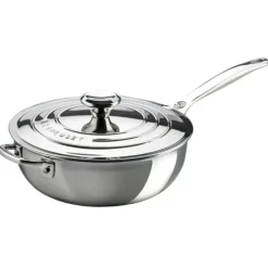 Le Creuset RVS Plus sauteerpan met anti-aanbaklaag en deksel  ø 24 cm rvs
