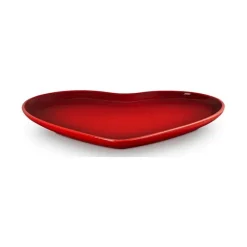 Le Creuset schaal hart 32 cm aardewerk kersrood