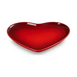 Le Creuset schaal hart 32 cm aardewerk kersrood