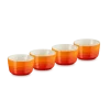Le Creuset schaaltje 100 ml ø 7,8 cm aardewerk vulcanique 4 stuks