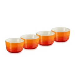 Le Creuset schaaltje 100 ml ø 7,8 cm aardewerk vulcanique 4 stuks