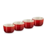 Le Creuset schaaltje 100 ml ø 7,8 cm aardewerk kersrood 4 stuks