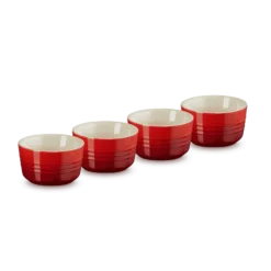 Le Creuset schaaltje 100 ml ø 7,8 cm aardewerk kersrood 4 stuks