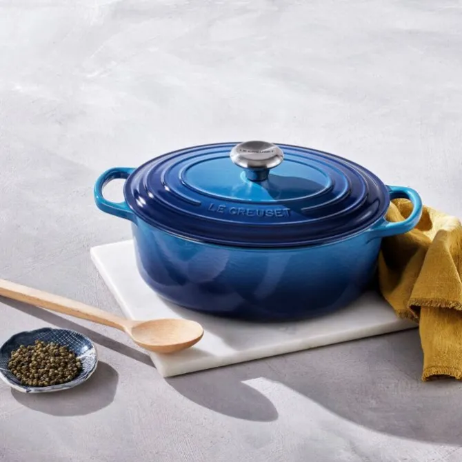 Le Creuset Signature braadpan ovaal 4,7 liter ø 29 cm gietijzer Azure