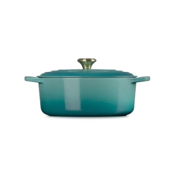 Le Creuset Signature braadpan ovaal 4,7 liter ø 29 cm gietijzer Bleu Riviera