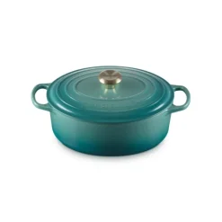 Le Creuset Signature braadpan ovaal 4,7 liter ø 29 cm gietijzer Bleu Riviera