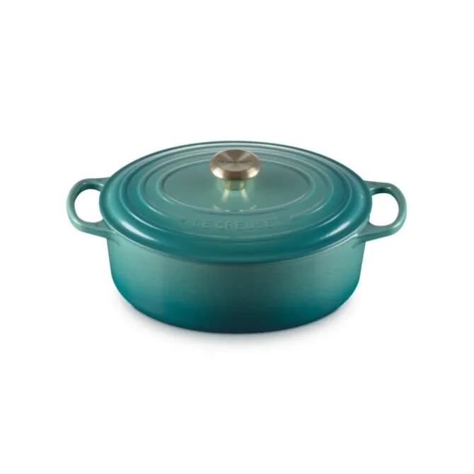 Le Creuset Signature braadpan ovaal 4,7 liter ø 29 cm gietijzer Bleu Riviera