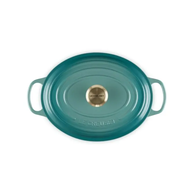 Le Creuset Signature braadpan ovaal 4,7 liter ø 29 cm gietijzer Bleu Riviera