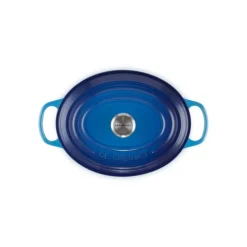 Le Creuset Signature braadpan ovaal 7,5 liter ø 33 cm gietijzer Azure
