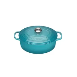Le Creuset Signature braadpan ovaal 6,3 liter ø 31 cm gietijzer Caribbean blue