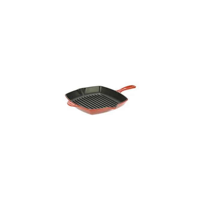 Le Creuset skillet grill vierkant 26 cm gietijzer kersrood