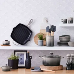 Le Creuset skillet grill vierkant 26 cm gietijzer Flint
