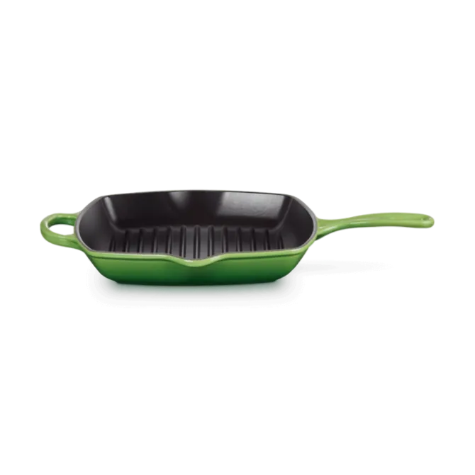 Le Creuset skillet grill vierkant 26 cm gietijzer bamboo