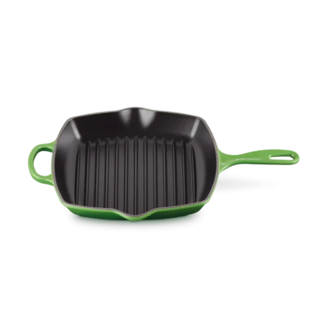 Le Creuset skillet grill vierkant 26 cm gietijzer bamboo