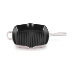 Le Creuset skillet grill vierkant 26 cm gietijzer Shell Pink