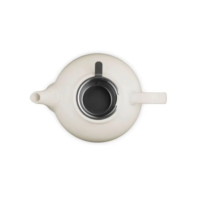 Le Creuset theepot met filter 1,3 liter aardewerk Meringue