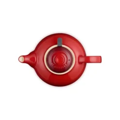 Le Creuset theepot met filter 1,3 liter aardewerk kersrood