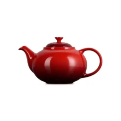 Le Creuset theepot met filter 1,3 liter aardewerk kersrood