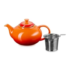 Le Creuset theepot met filter 1,3 liter aardewerk vulcanique