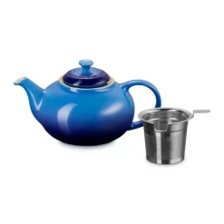 Le Creuset theepot met filter 1,3 liter aardewerk Azure