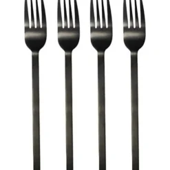 Leeff Charlot taartvork 15,5 cm rvs zwart 4 stuks