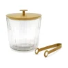 Leopold Arinto ijsemmer met tang 1 liter rvs glas