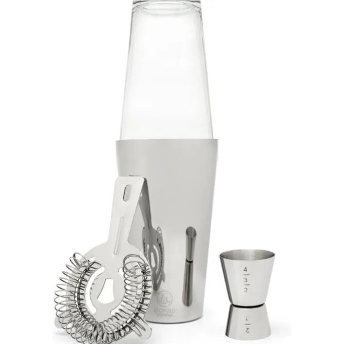 Leopold Boston Shaker Set rvs 4-delig