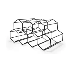 Leopold Hexagon wijnrek voor 7 flessen staal zwart