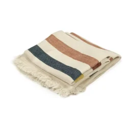 Libeco The Belgian Towel handdoek 65 x 55 cm 100% linnen Lake Stripe