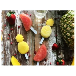 Lékué Fun & Sun ijsvorm watermeloen ananas silicone rood 4 stuks