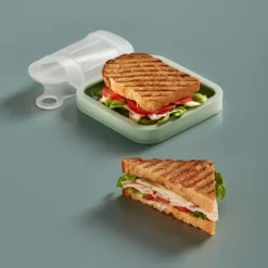 Lékué herbruikbare sandwichbox silicone transparant/groen