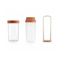 Lékué Veggie Drinks sojamelkmaker 1 liter rvs/kunststof transparant/bruin