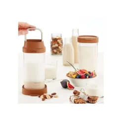 Lékué Veggie Drinks sojamelkmaker 1 liter rvs/kunststof transparant/bruin