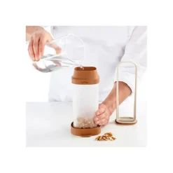Lékué Veggie Drinks sojamelkmaker 1 liter rvs/kunststof transparant/bruin