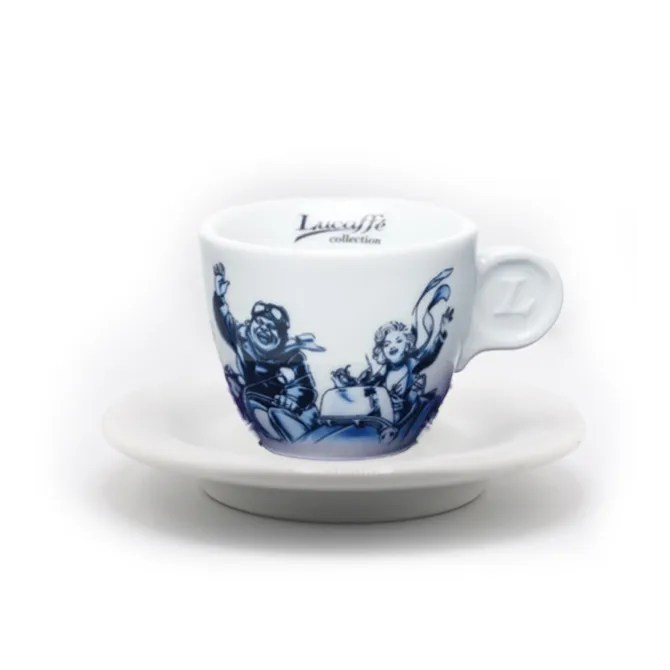 Lucaffé Blucaffé espressokop en schotel blauw 2-delig