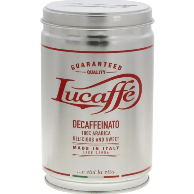 Lucaffé Decaffeinato koffiebonen blik 250 gram