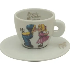 Lucaffe Piccolo & Dolce cappuccinokop en schotel aardewerk wit