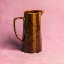 Maegen karaf 24,5 cm aardewerk gestreept Ochre & Brown