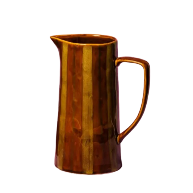 Maegen karaf 24,5 cm aardewerk gestreept Ochre & Brown