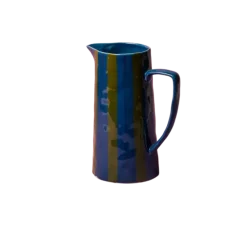 Maegen karaf 24,5 cm aardewerk gestreept Blue & Green