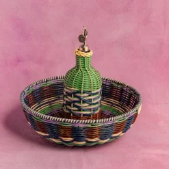 Maegen Woven oliefles 28 cm Brown/Green