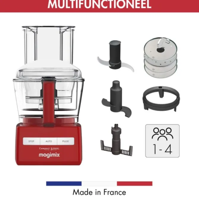 Magimix CS 3200 XL foodprocessor kunststof rood