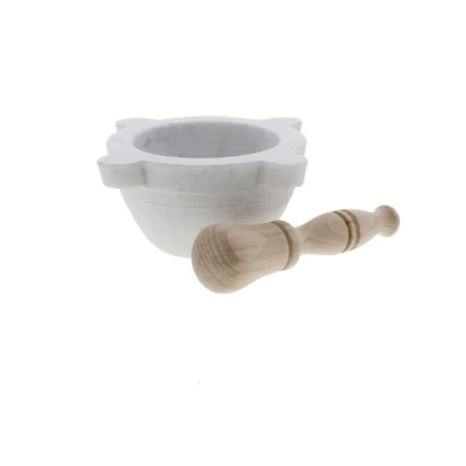Marmotecnica vijzel met houten stamper ø 10 cm marmer