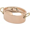 Mauviel M'150B ovale braadpan met deksel ø 30 cm koper bronzen greep