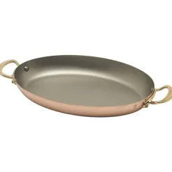 Mauviel M'150B ovale serveerpan ø 40 cm koper bronzen greep