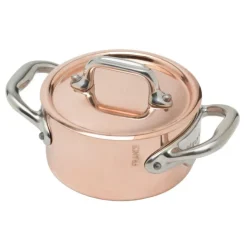 Mauviel M'minis 150s kookpan met deksel ø 9 cm koper rvs handgreep