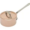 Mauviel M'Minis steelpan met deksel rond ø 9 cm koper rvs greep
